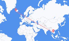 航班从柬埔寨暹粒市市到雷克雅维克市，冰岛塞尔