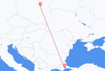 Flyrejser fra Tekirdag, Tyrkiet til Warszawa, Polen