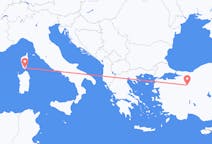 Loty z Figari, Francja do Eskişehiru, Turcja