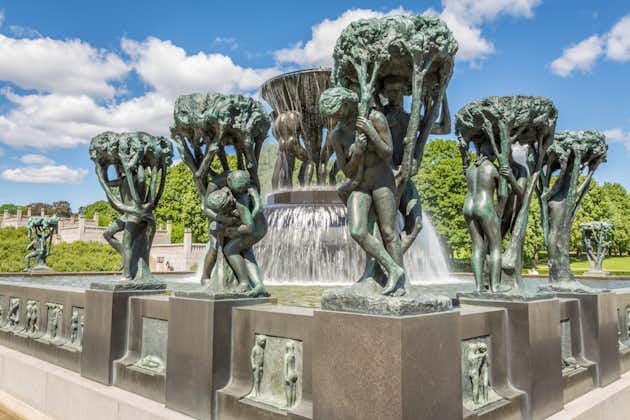 Photo of the fountain in Frogner Park in Oslo ,Norway.