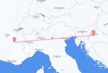Flyg från Grenoble, Frankrike till Zagreb, Kroatien