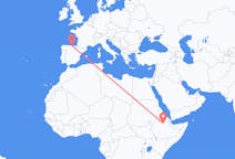 Flyreiser fra Dessie, Etiopia til Santander, Spania