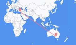 Flyreiser fra Mildura, Australia til Gazipaşa, Tyrkia