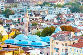 Photo of aerial view of Plovdiv, Bulgaria.