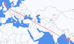Flyg från Bokpyin, Myanmar (Burma) till Newcastle upon Tyne, England