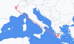 ギリシャのカラマタから、フランスのグルノーブルまでのフライト