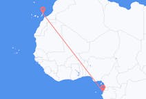 Loty z Libreville, Gabon do Lanzarote, Hiszpania