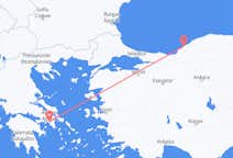Loty z Zonguldak, Turcja z Ateny, Grecja