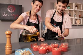 Paella bekkjaryfirlit yfir Römbluna og Boqueria markaðinn í Barcelona Cooking