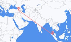 出发地 印度尼西亚棉蘭目的地 土耳其阿格里·梅尔凯兹的航班