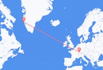 出发地 格陵兰出发地 瑪尼特索克目的地 瑞士巴塞尔的航班