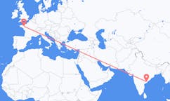 Flyreiser fra Rajahmundry, India til Rennes, Frankrike