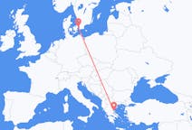 Vluchten van Volos, Griekenland naar Kopenhagen, Denemarken