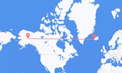 Flyg från Fairbanks, USA till Reykjavik, Island