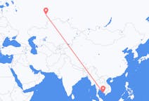 Flyreiser fra Sihanoukville-provinsen, Kambodsja til Jekaterinburg, Russland