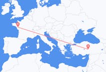 Loty z Kayseri, Turcja do Nantes, Francja