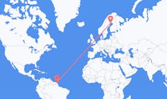 Flyrejser fra Cayenne, Frankrig til Luleå, Sverige