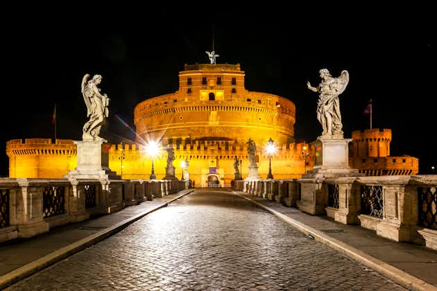 photo of night view of castel sant'angelo.