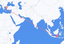 Flyreiser fra Praya, Lombok, Indonesia til Bodrum, Tyrkia