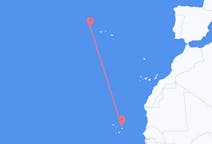 カーボベルデのから サル島、ポルトガルのへ フローレス島フライト