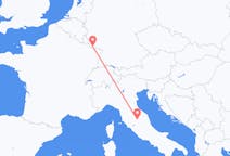 Flyreiser fra Perugia, Italia til Saarbrücken, Tyskland