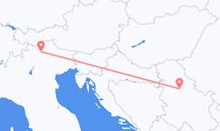 イタリアのボルツァーノから、セルビアのベオグラードまでのフライト