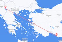 来自北马其顿奥赫里德目的地 土耳其加济帕萨的航班
