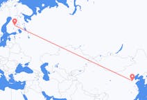 Flyg från Jinan, Kina till Kuopio, Finland