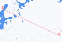 Vluchten van Nur-Sultan naar Umeå