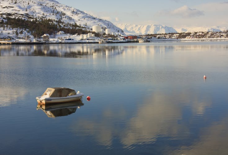Small boat in Alta Harbour, Norway.