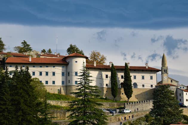 Photo of View of Štanjel castle and Parish Church of St. Danijel at Karst in Primorska, Slovenia.