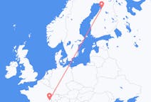 Flug frá Genf, Sviss til Oulu, Finnlandi