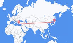 Flyg från Aomori, Japan till Rhodes, England, Grekland