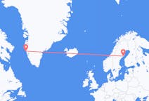 Flyreiser fra Maniitsoq, Grønland til Umeå, Sverige