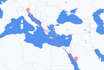 Flyreiser fra Yanbu, Saudi-Arabia til Venezia, Italia