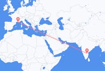 Flyrejser fra Kadapa, Indien til Marseille, Frankrig