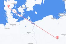 Flights from Łódź in Poland to Billund in Denmark