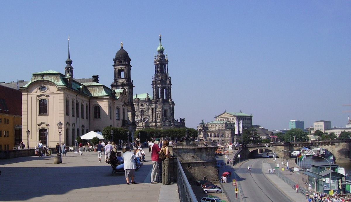 Дрезден терраса Брюля вид с моста