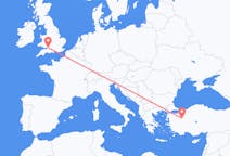 Flyreiser fra Kütahya, Tyrkia til Bristol, England
