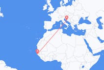 Flyg från Ziguinchor, Senegal till Zadar, Kroatien