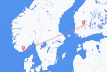 Flug frá Kristjánssandi, Noregi til Tampere, Finnlandi