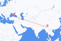 Flyreiser fra Myitkyina, Myanmar (Burma) til Sinop, Tyrkia, Tyrkia