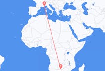 Flights from Kasane, Botswana to Nice, France