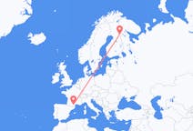 Loty z Carcassonne, Francja do Kuusamo, Finlandia
