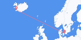 出发地 丹麦目的地 冰岛的航班