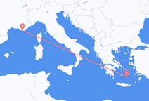 Flyg från Santorini, Grekland till Toulon, Frankrike