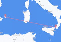 イタリアのから レッジョ・ディ・カラブリア、スペインのへ メノルカ島フライト