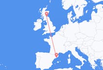 Flights from Barcelona in Spain to Edinburgh in Scotland
