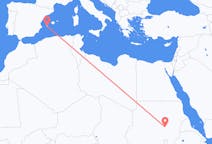 Flyrejser fra Khartoum, Sudan til Ibiza, Spanien