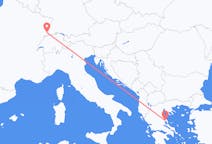 Flyg från Mulhouse, Schweiz till Volos, Grekland